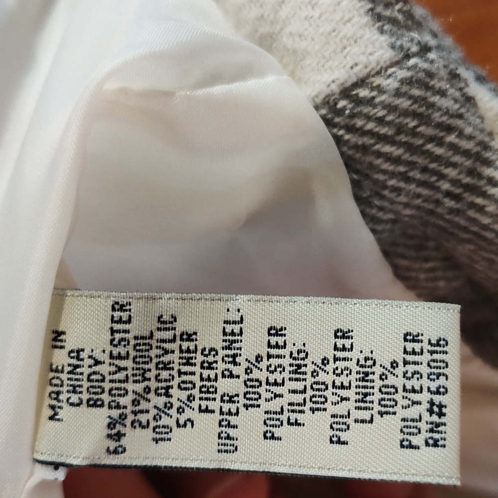 Ruff Hewn Womens Wool Blend Puffer Vest Gray Cream Plaid Flannel Quilted Size 3X - Picture 12 of 12